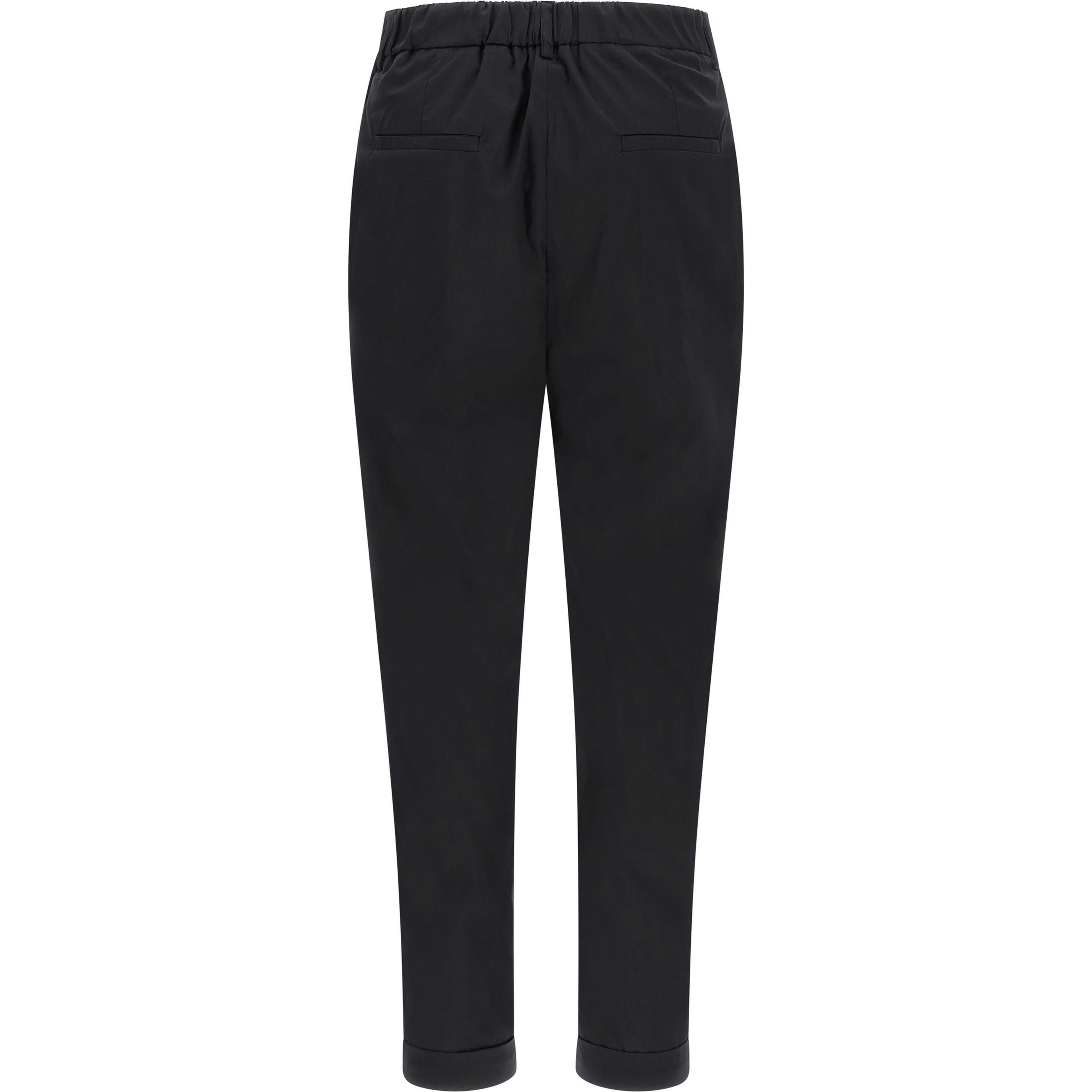 Black Cotton Casual Pants