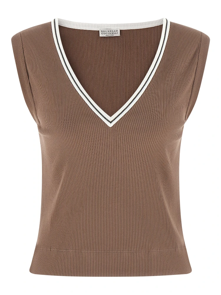 Brown Cotton Tank Tops