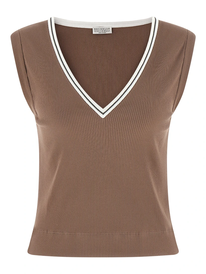 Brown Cotton Tank Tops