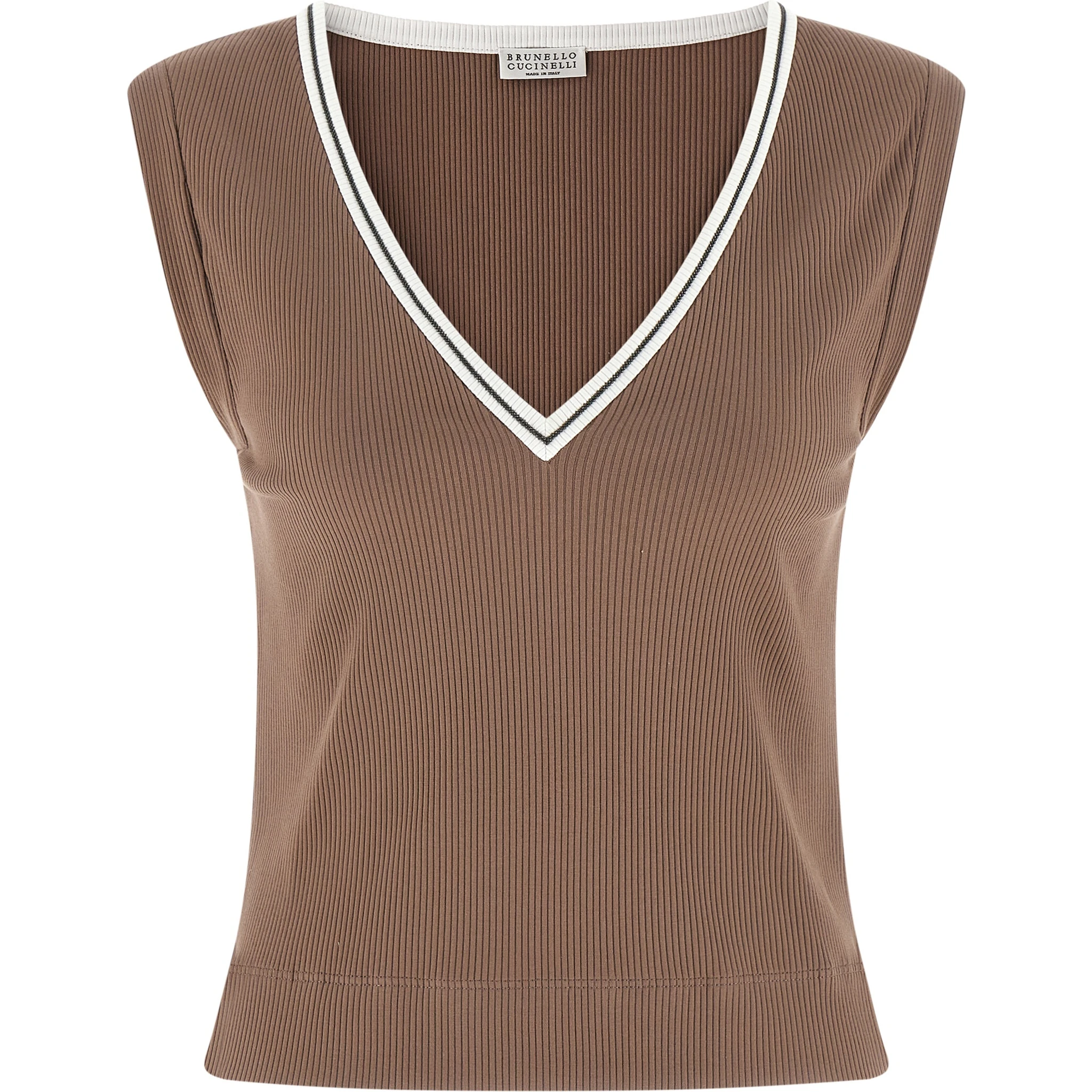 Brown Cotton Tank Tops