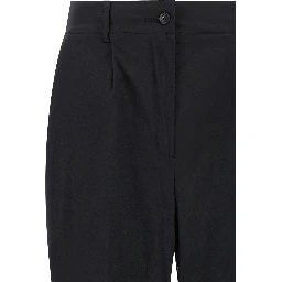 Black Cotton Casual Pants