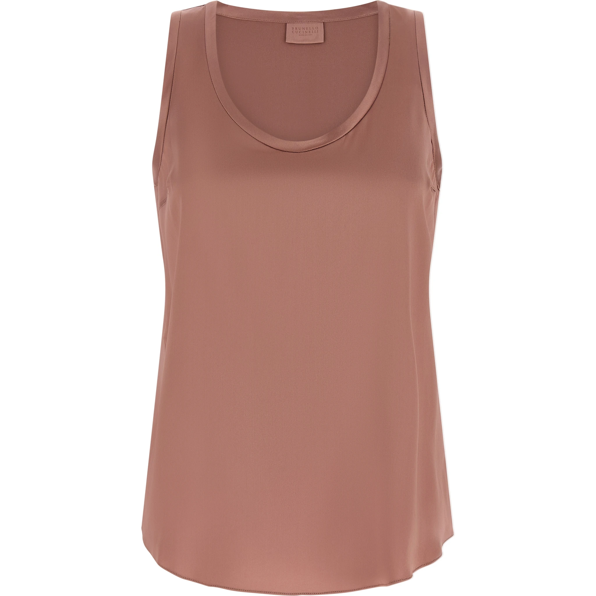 Multicolor Silk Sleeveles T-Shirt