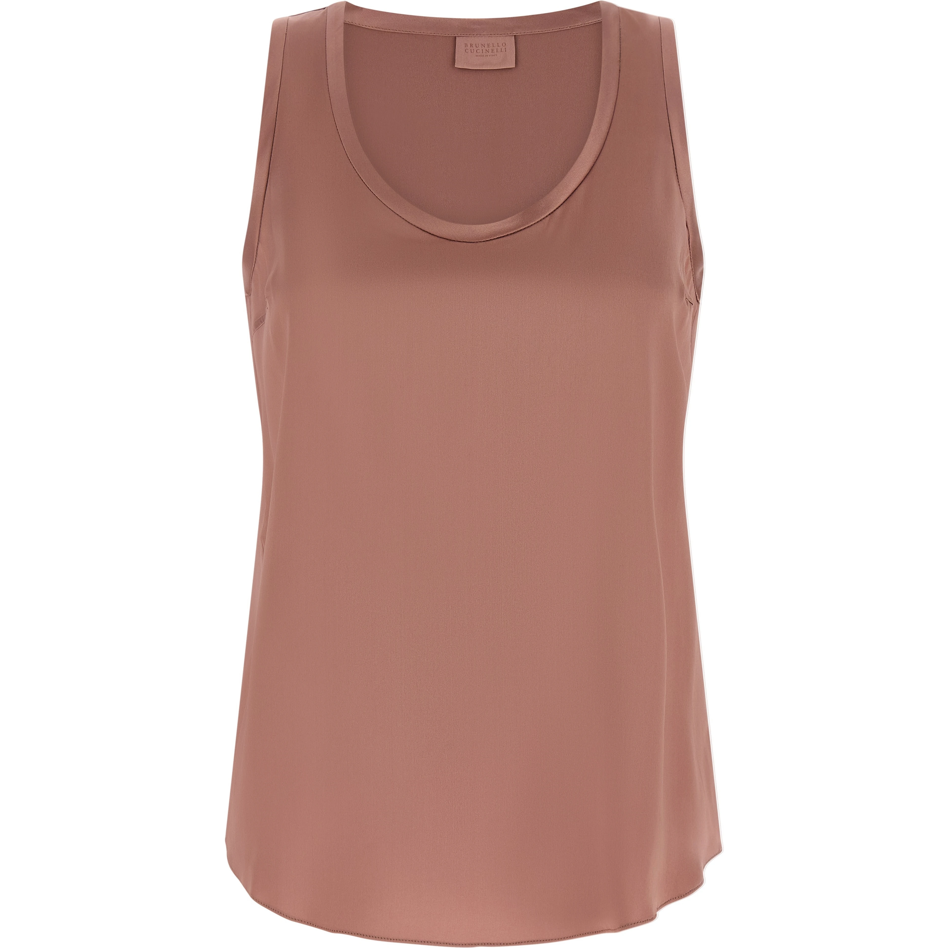 Multicolor Silk Sleeveles T-Shirt