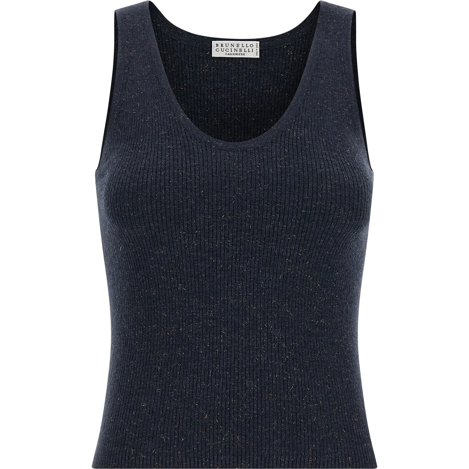 Blue Cashmere Sleeveles T-Shirt