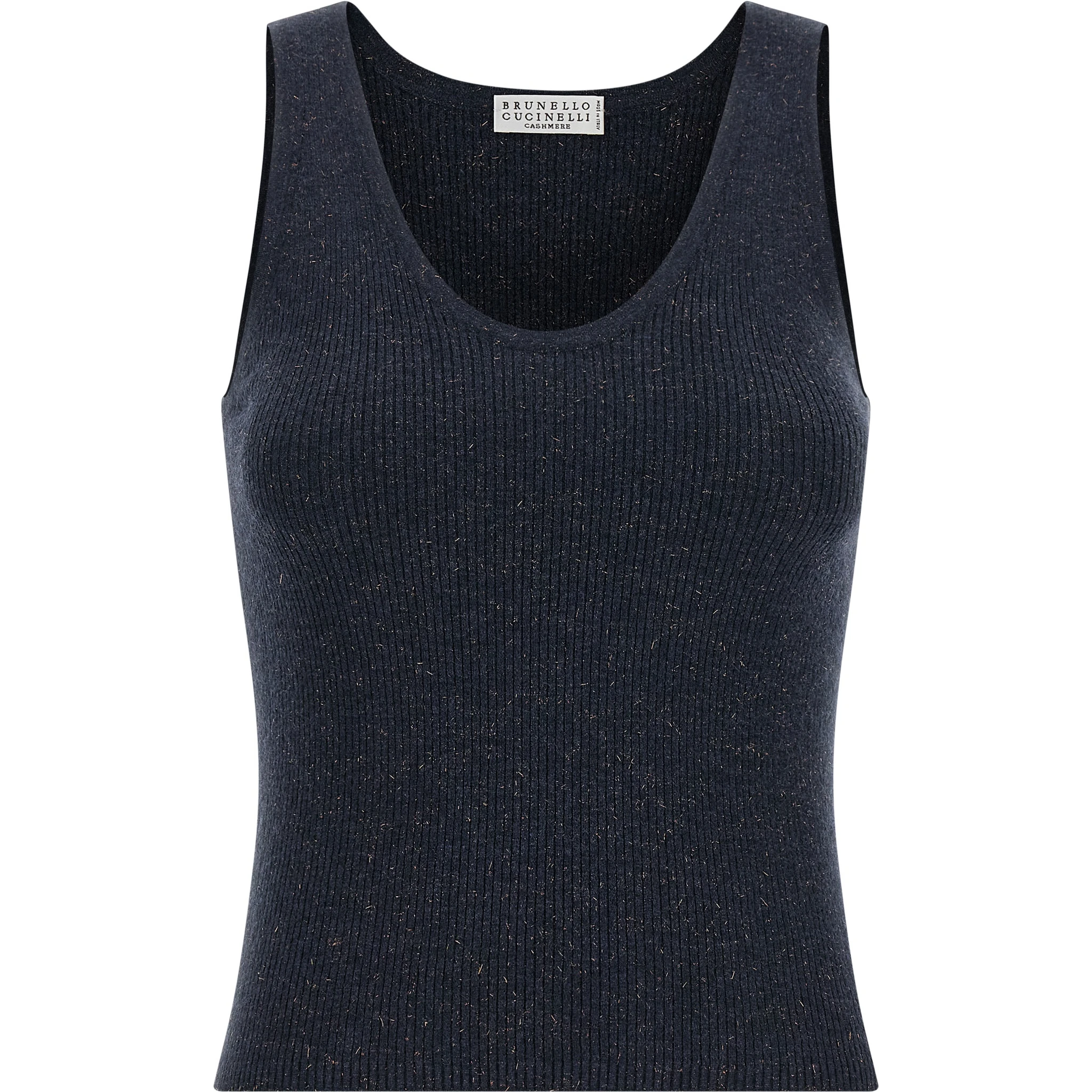 Blue Cashmere Sleeveles T-Shirt