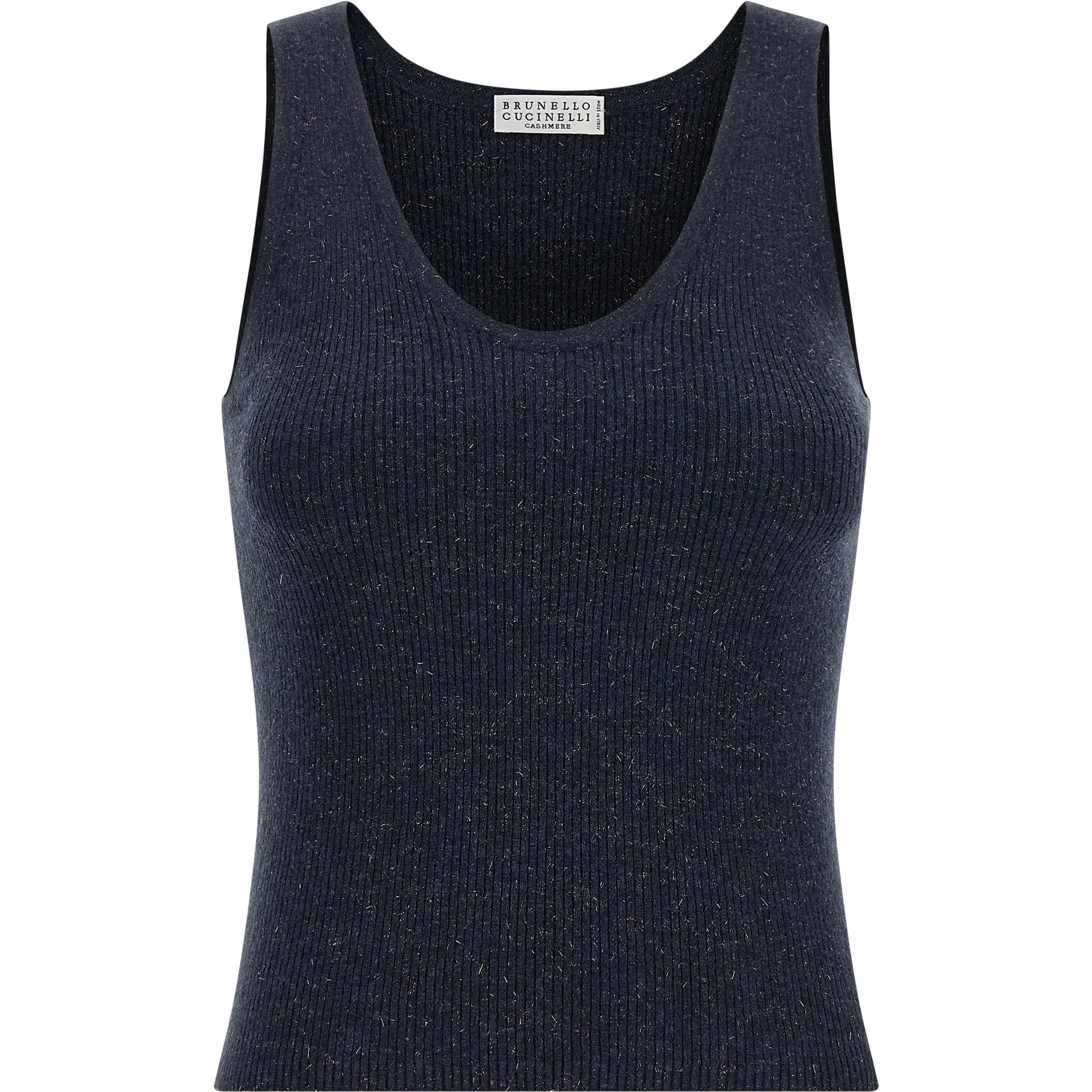 Blue Cashmere Sleeveles T-Shirt