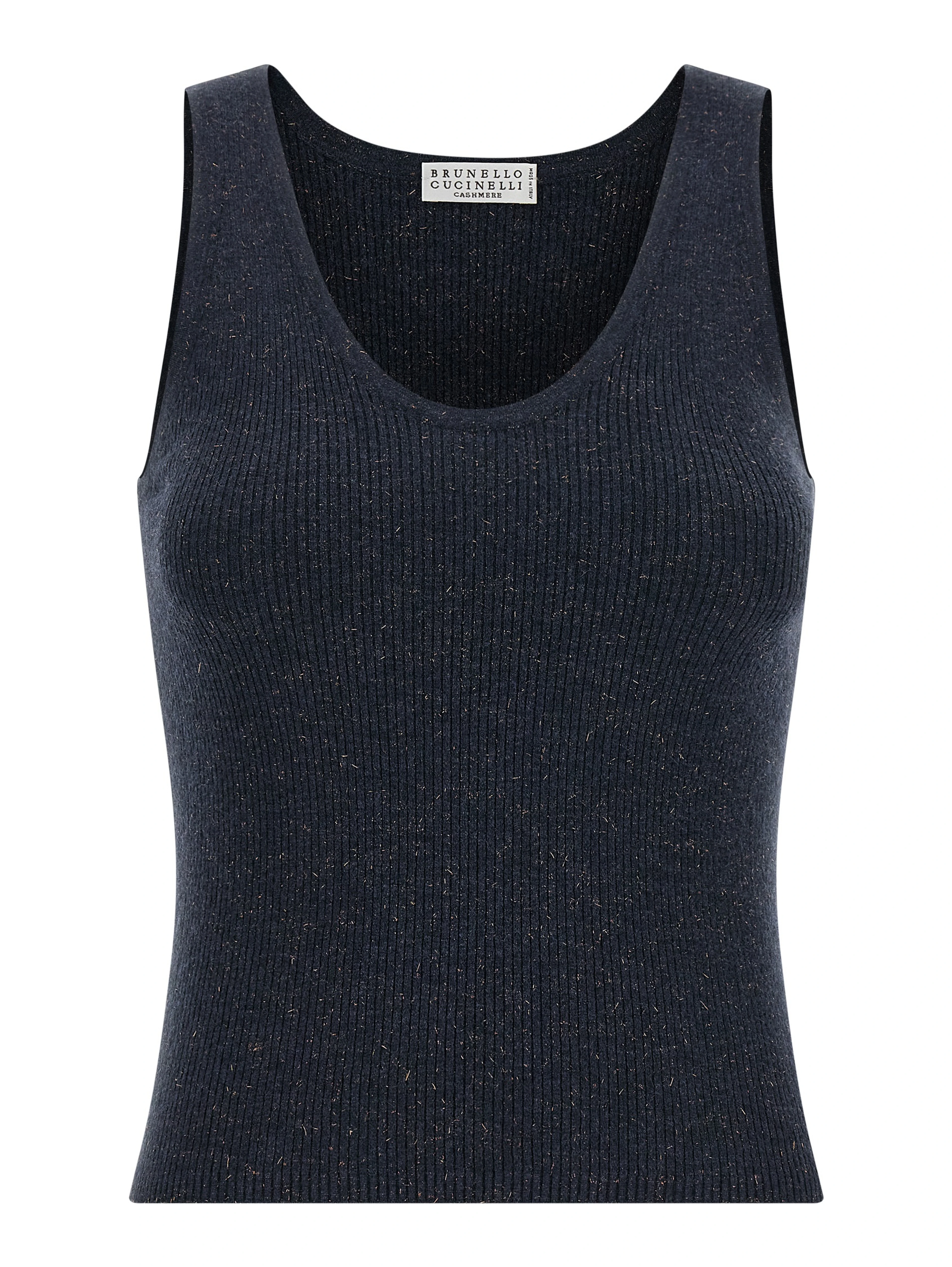Blue Cashmere Sleeveles T-Shirt