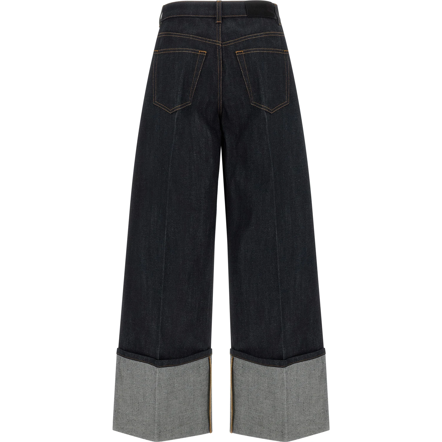 Blue Cotton Flared Jeans