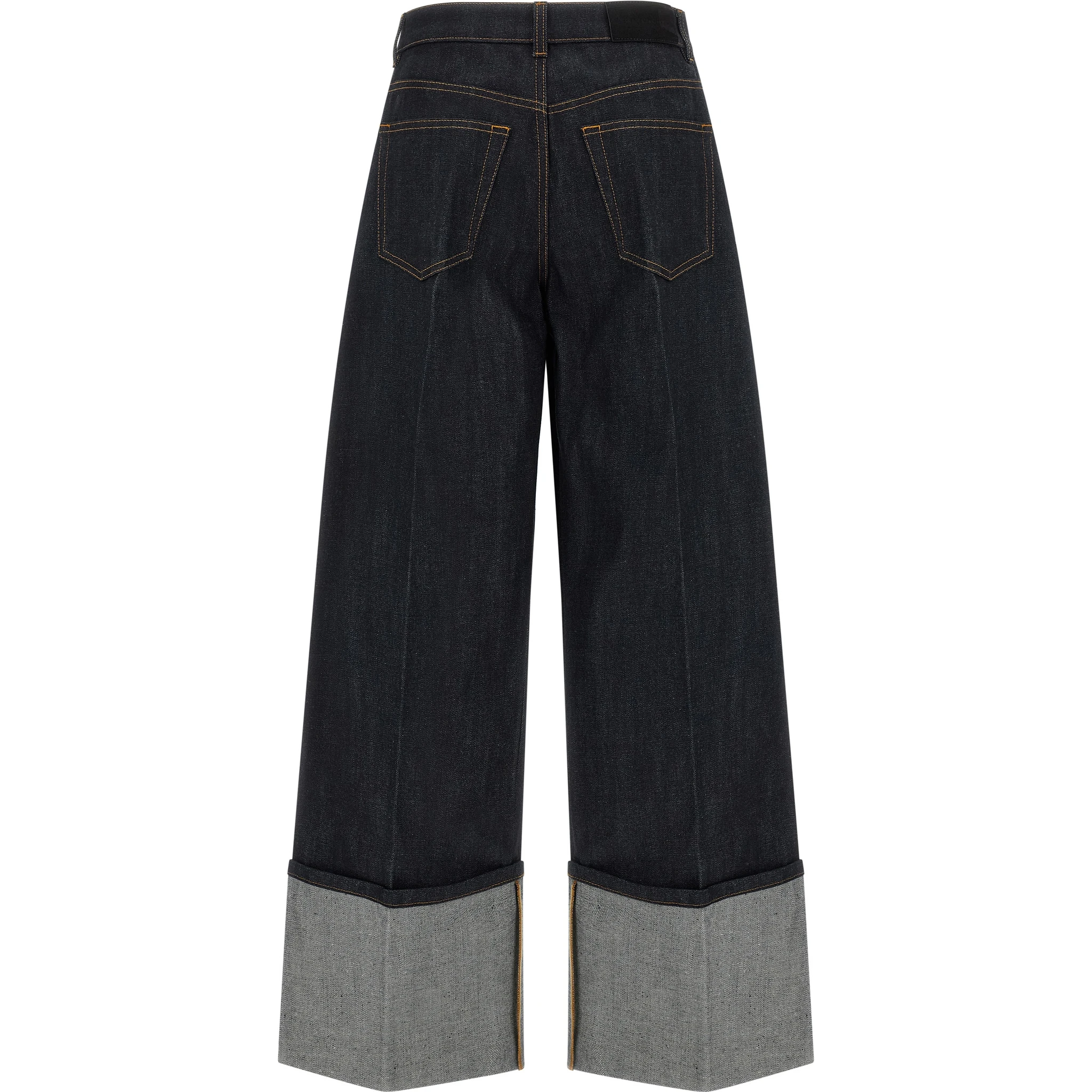 Blue Cotton Flared Jeans