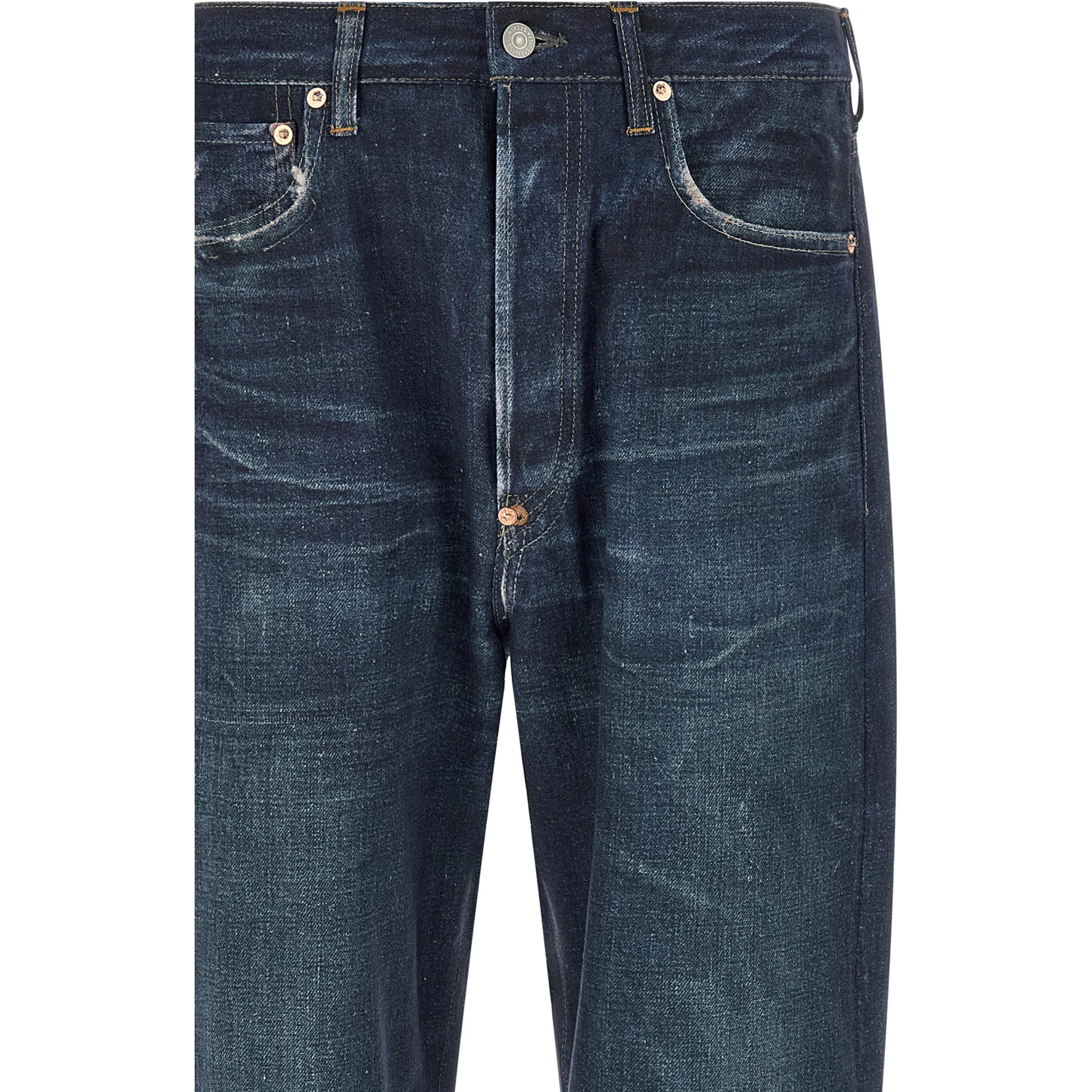 Blue Linen Jeans Denim