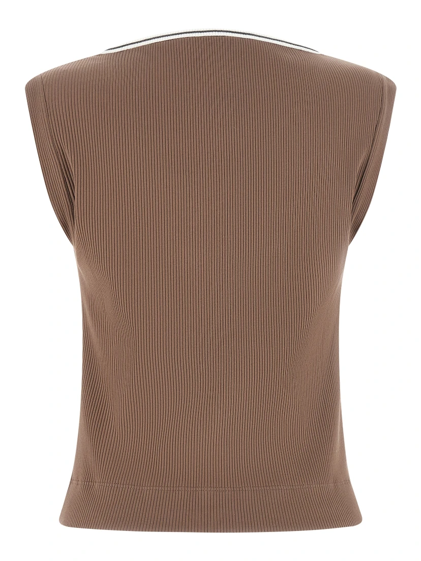 Brown Cotton Tank Tops