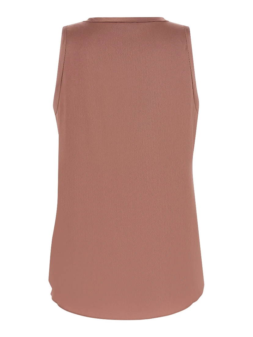 Multicolor Silk Sleeveles T-Shirt