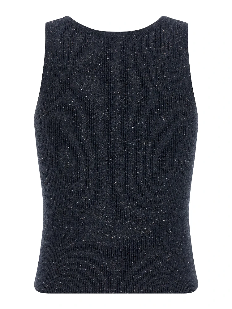 Blue Cashmere Sleeveles T-Shirt alternative