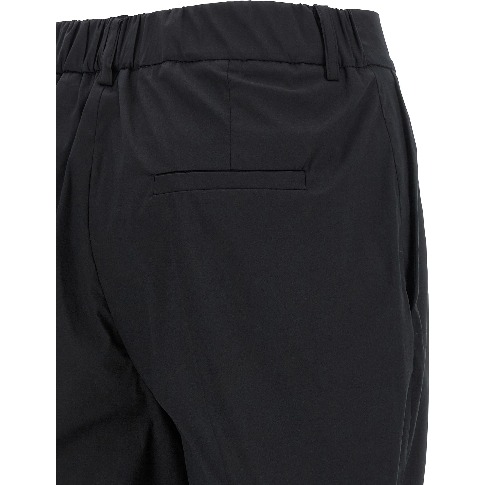 Black Cotton Casual Pants