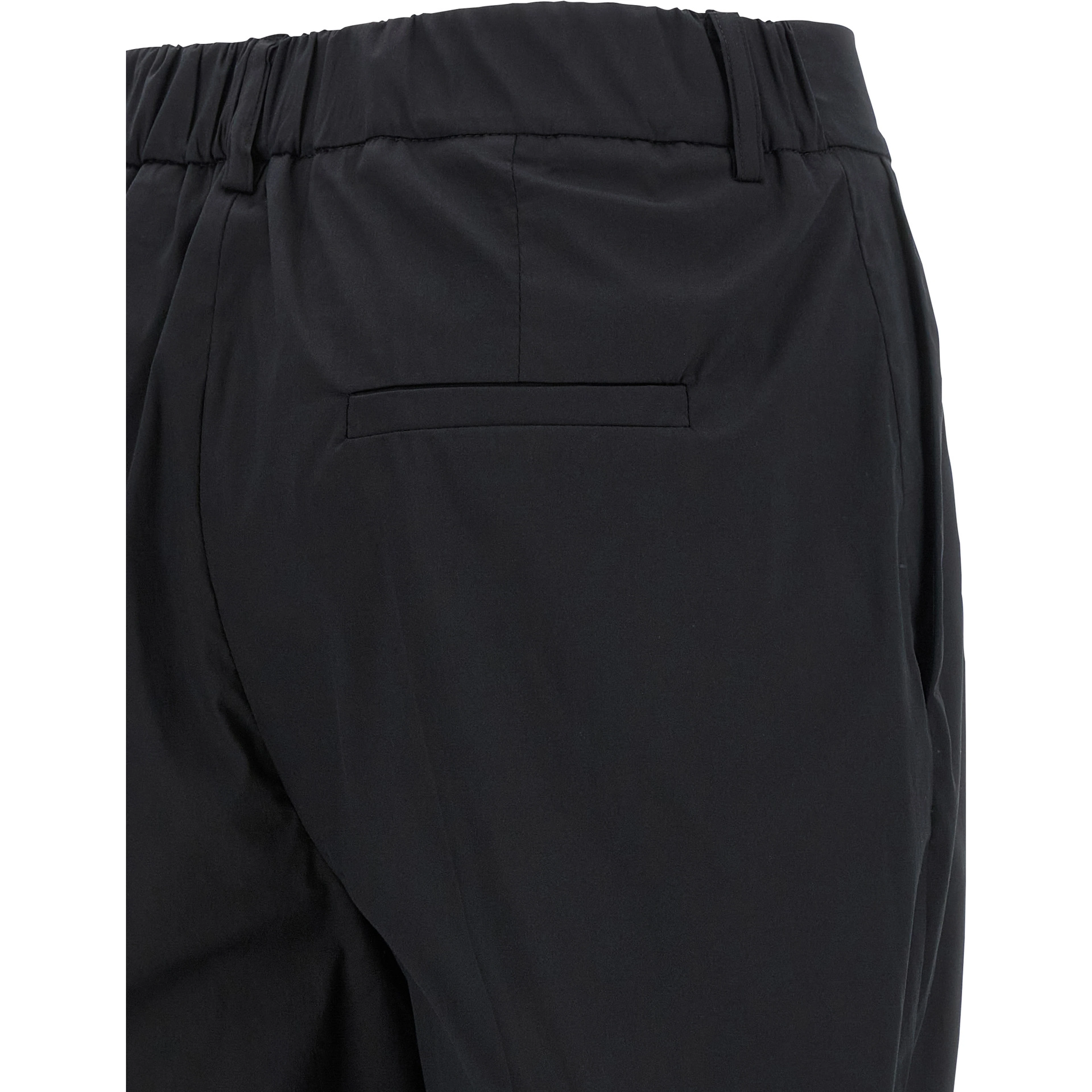 Black Cotton Casual Pants