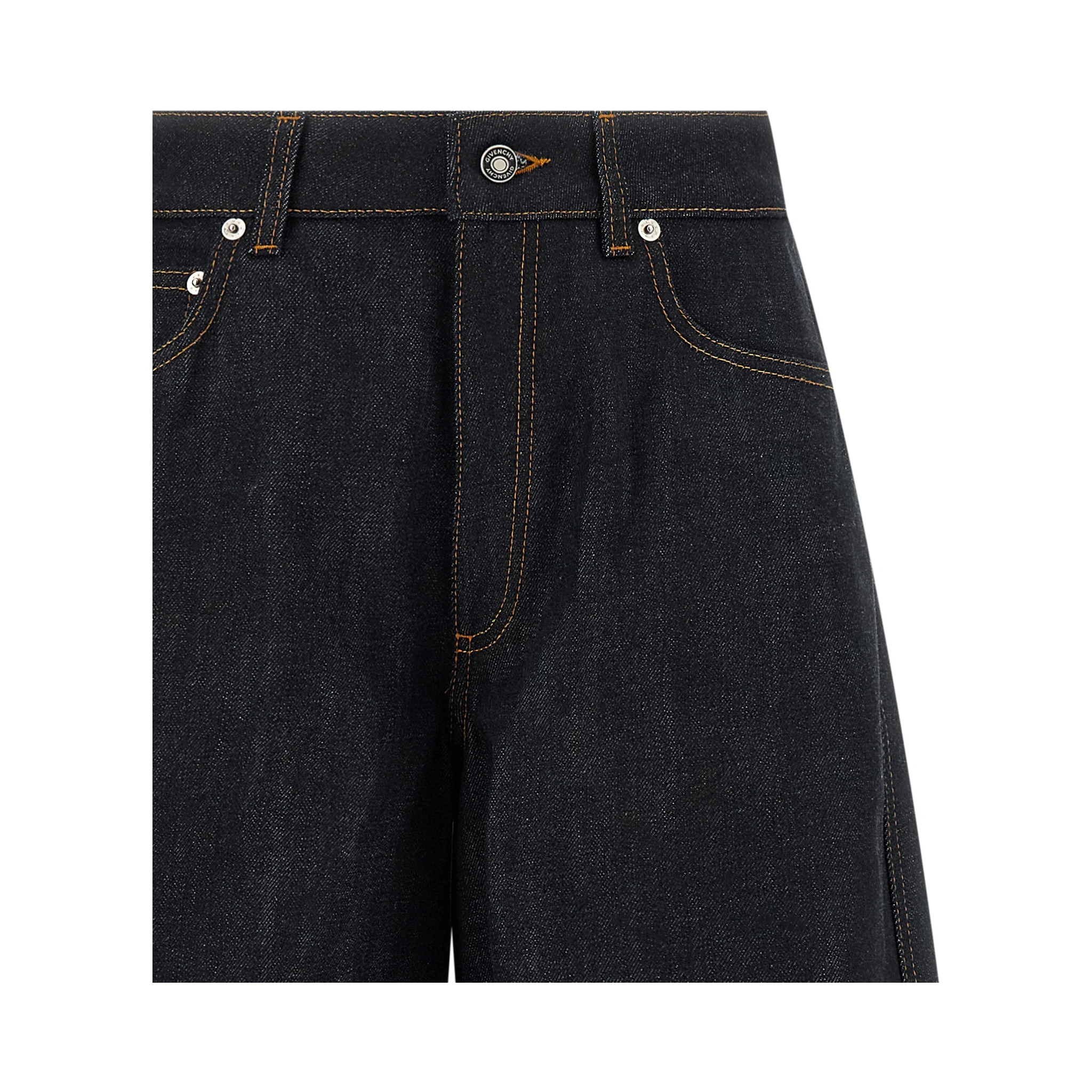 Blue Cotton Flared Jeans