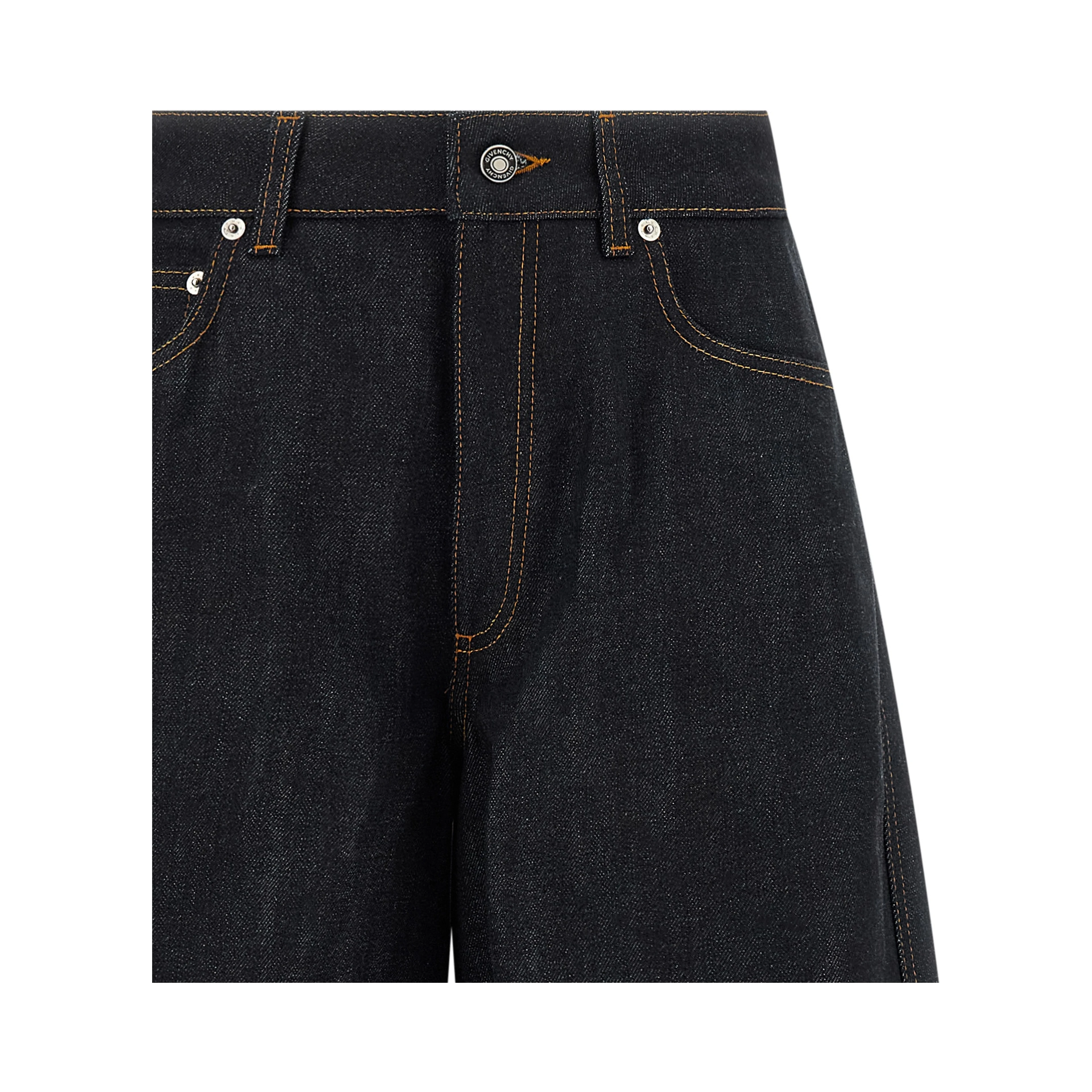 Blue Cotton Flared Jeans