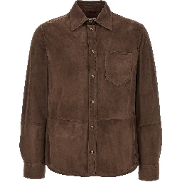 Brown Lamb Leather Blouse