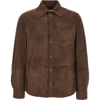 Brown Lamb Leather Blouse