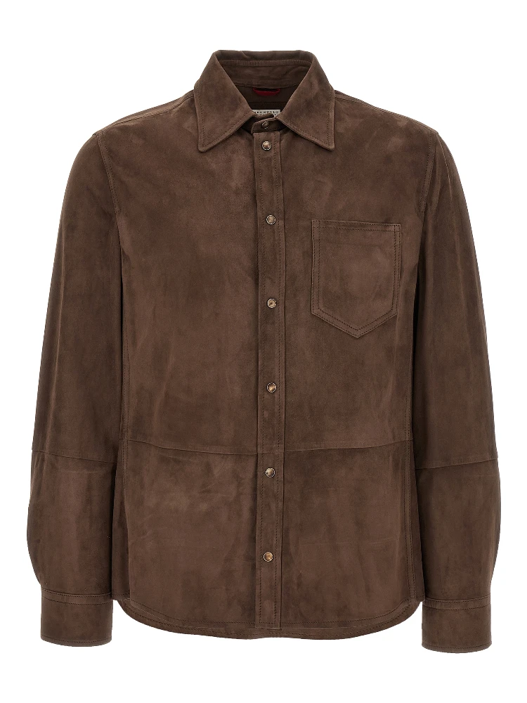 Brown Lamb Leather Blouse