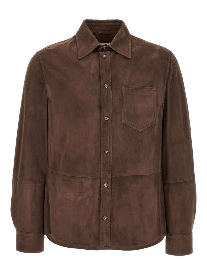 Brown Lamb Leather Blouse