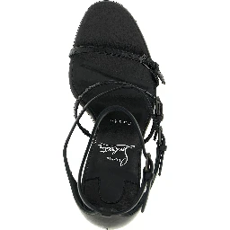 Black Goatskin Stiletto Heel Sandals