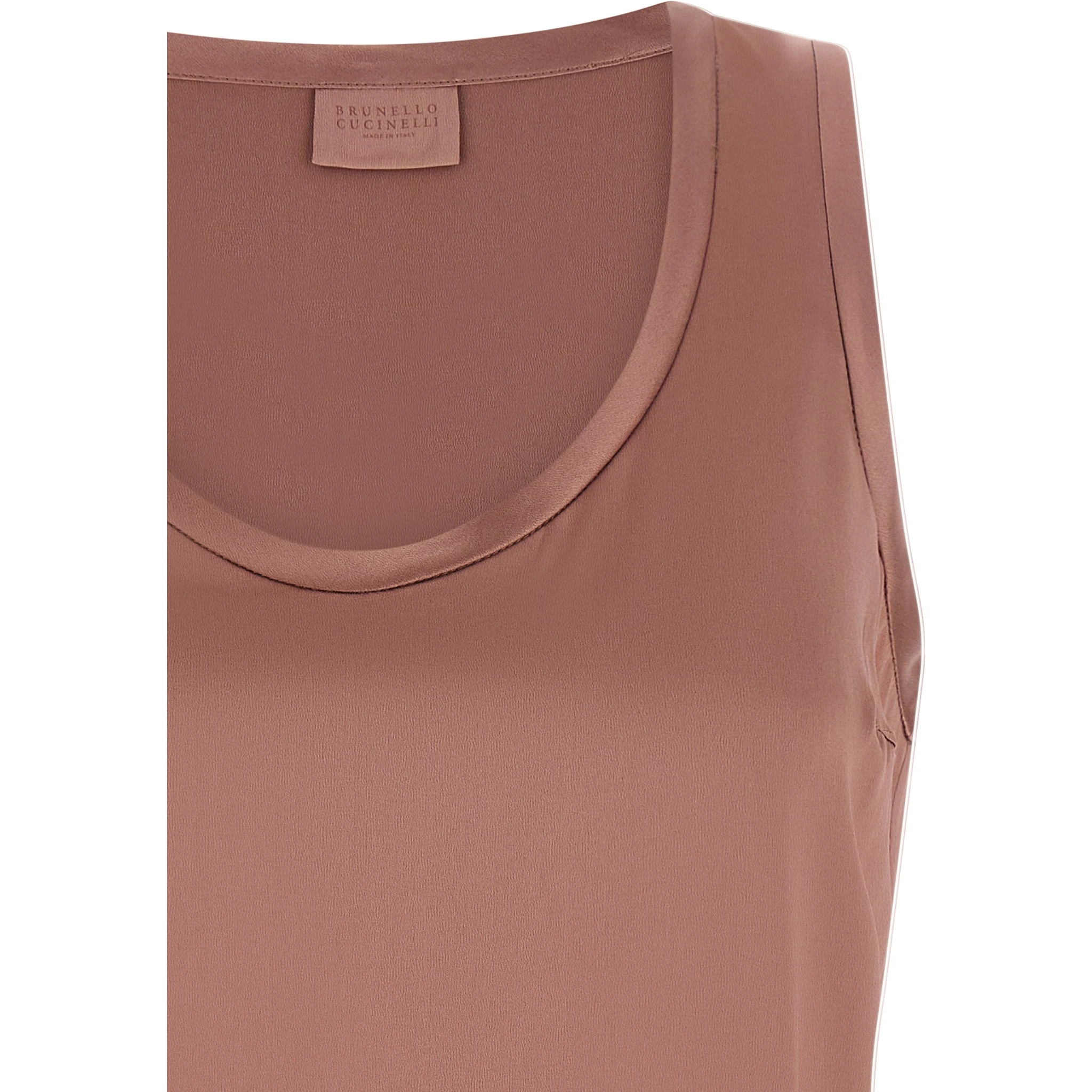 Multicolor Silk Sleeveles T-Shirt
