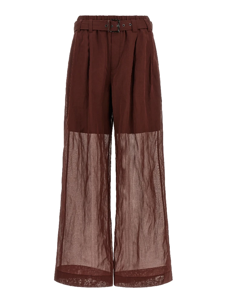 Bordeaux Cotton Flared Pants