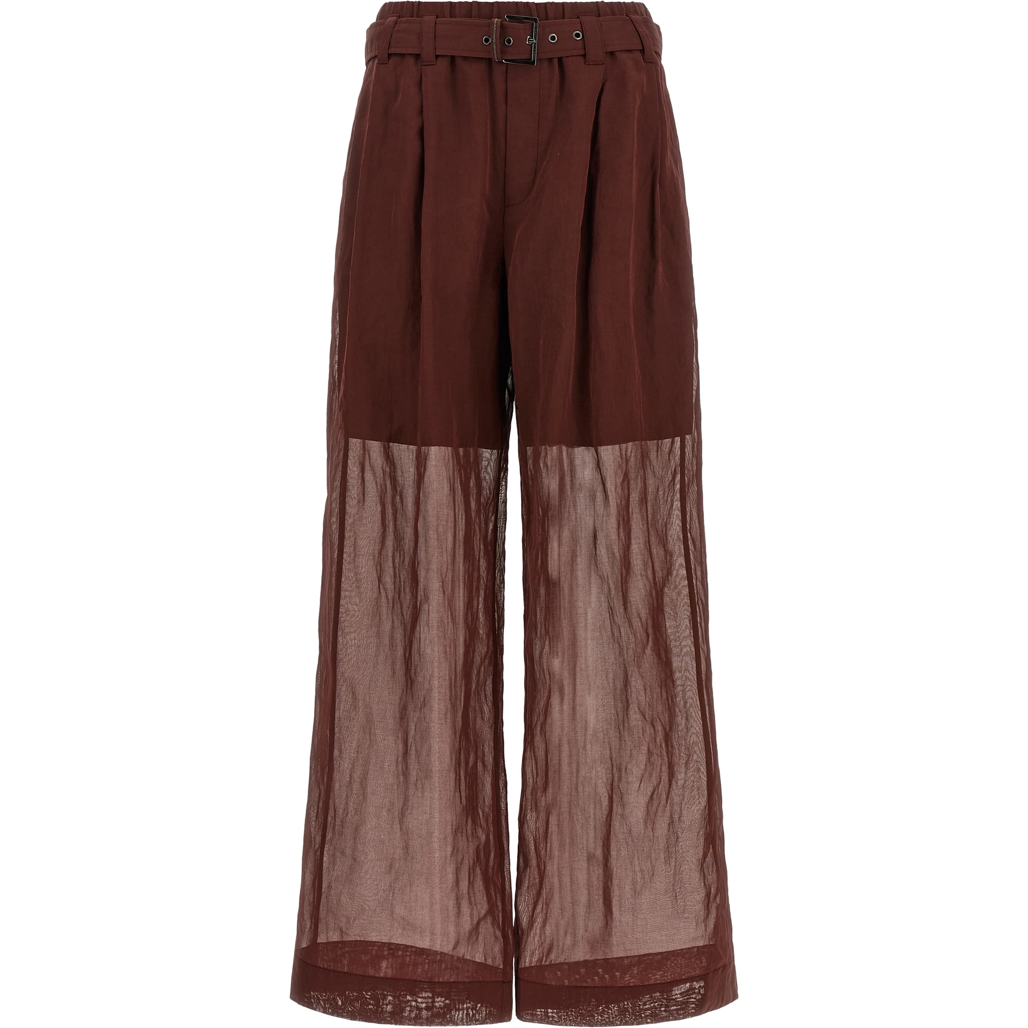 Bordeaux Cotton Flared Pants