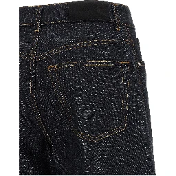 Blue Cotton Flared Jeans