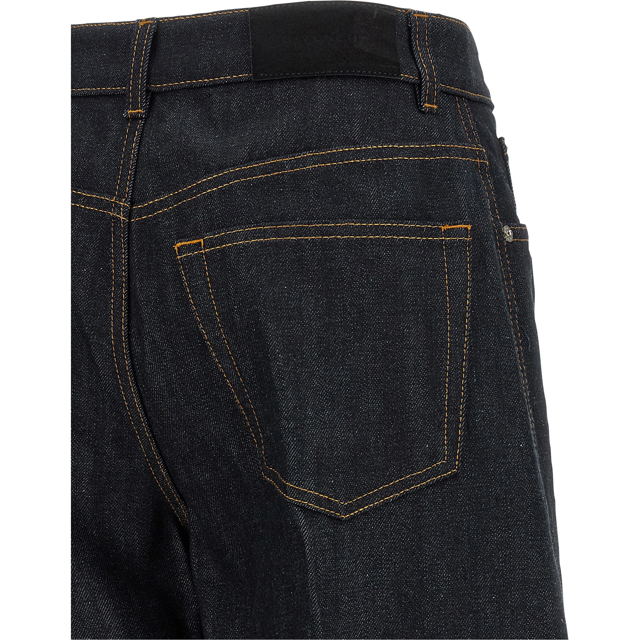 Blue Cotton Flared Jeans