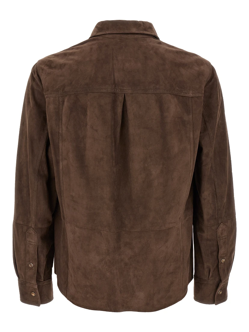 Brown Lamb Leather Blouse
