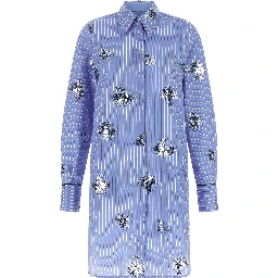 Blue Cotton Short Dress