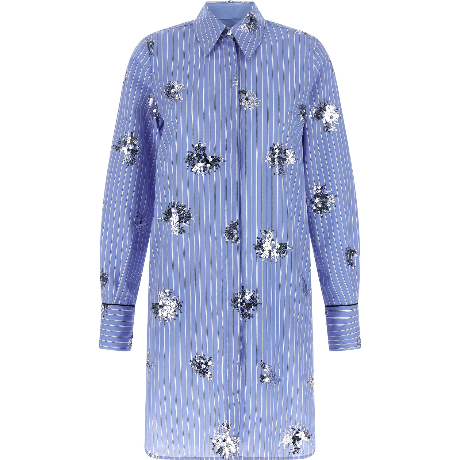 Blue Cotton Short Dress