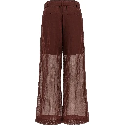 Bordeaux Cotton Flared Pants