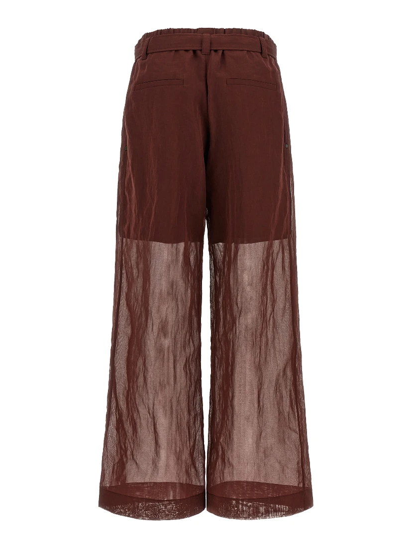 Bordeaux Cotton Flared Pants