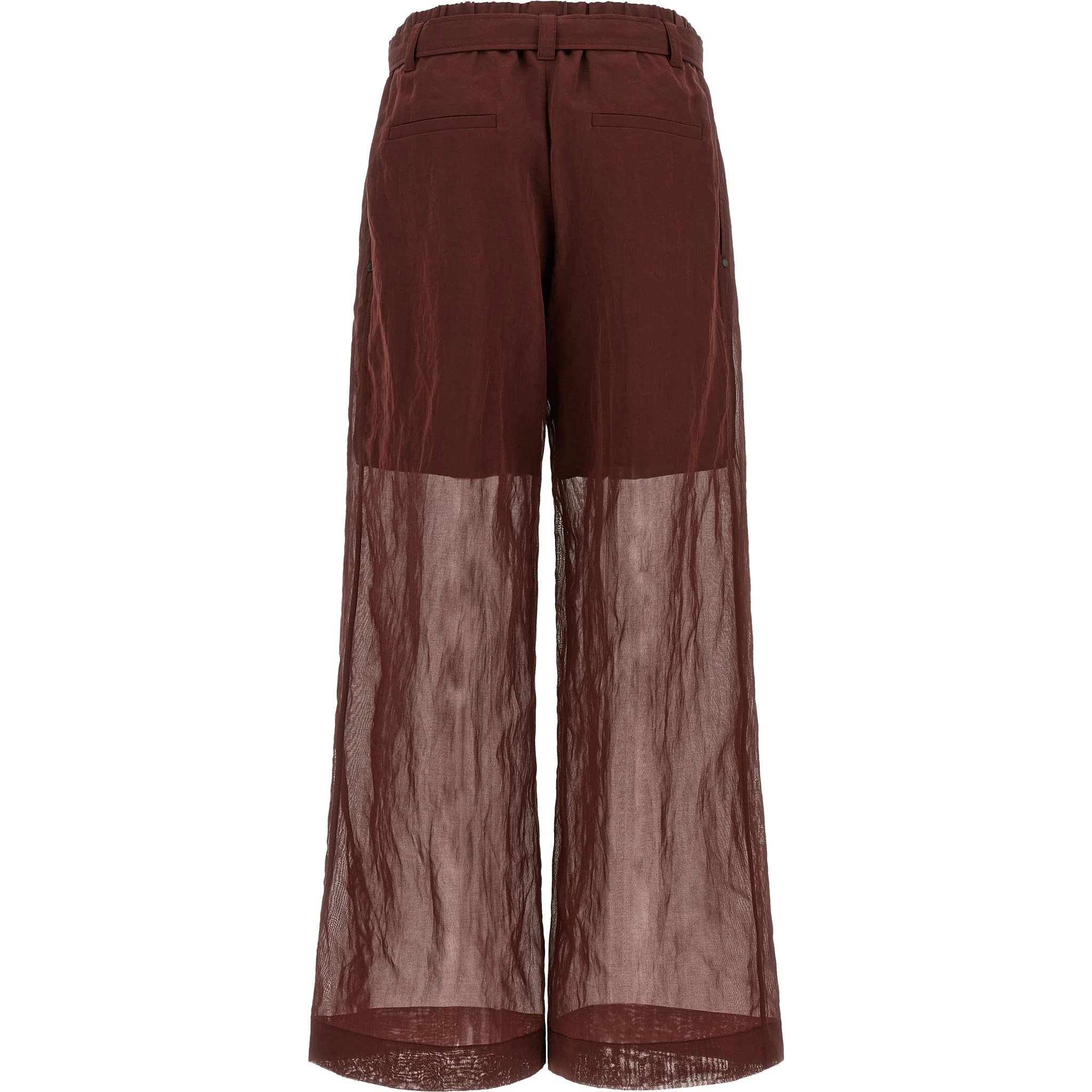 Bordeaux Cotton Flared Pants