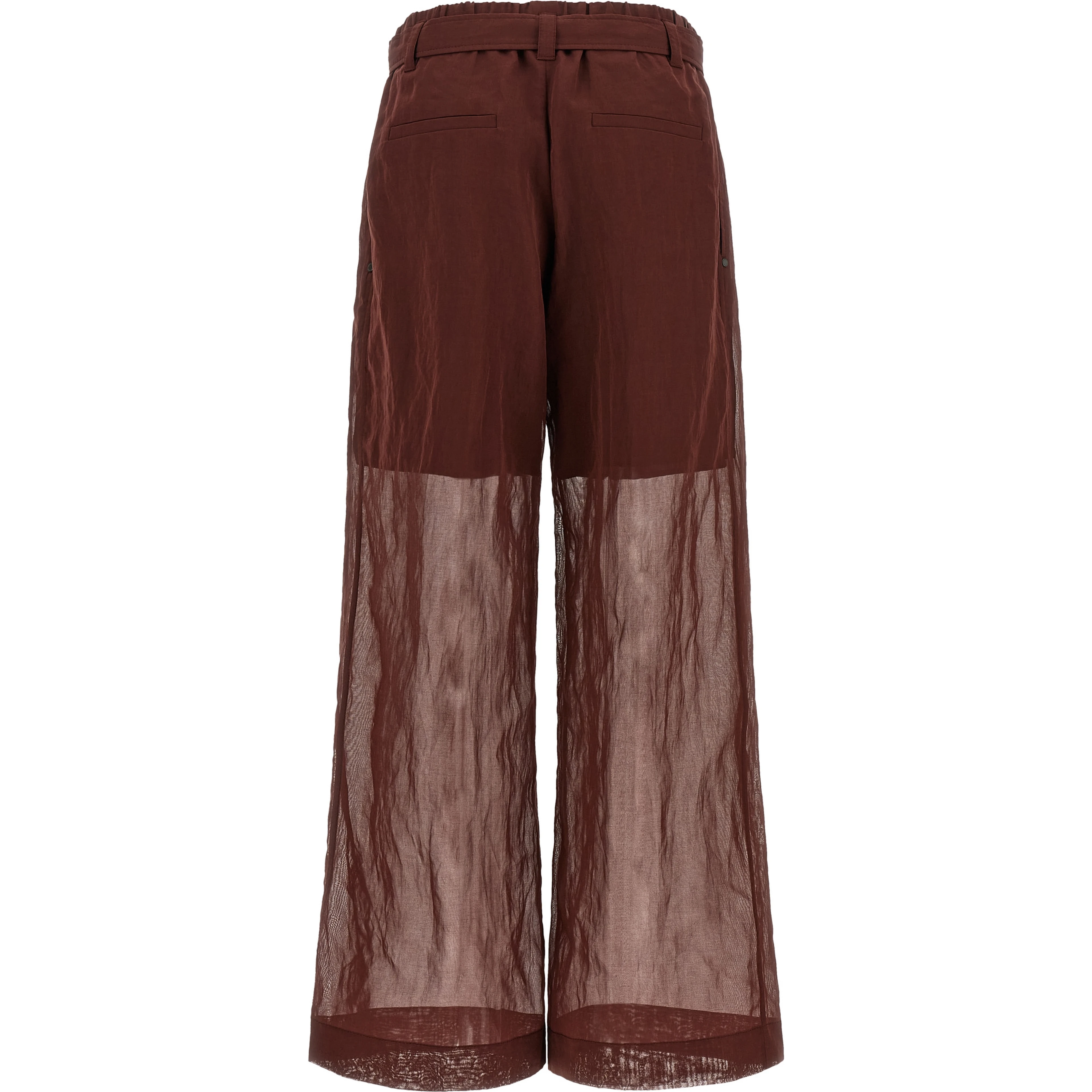 Bordeaux Cotton Flared Pants