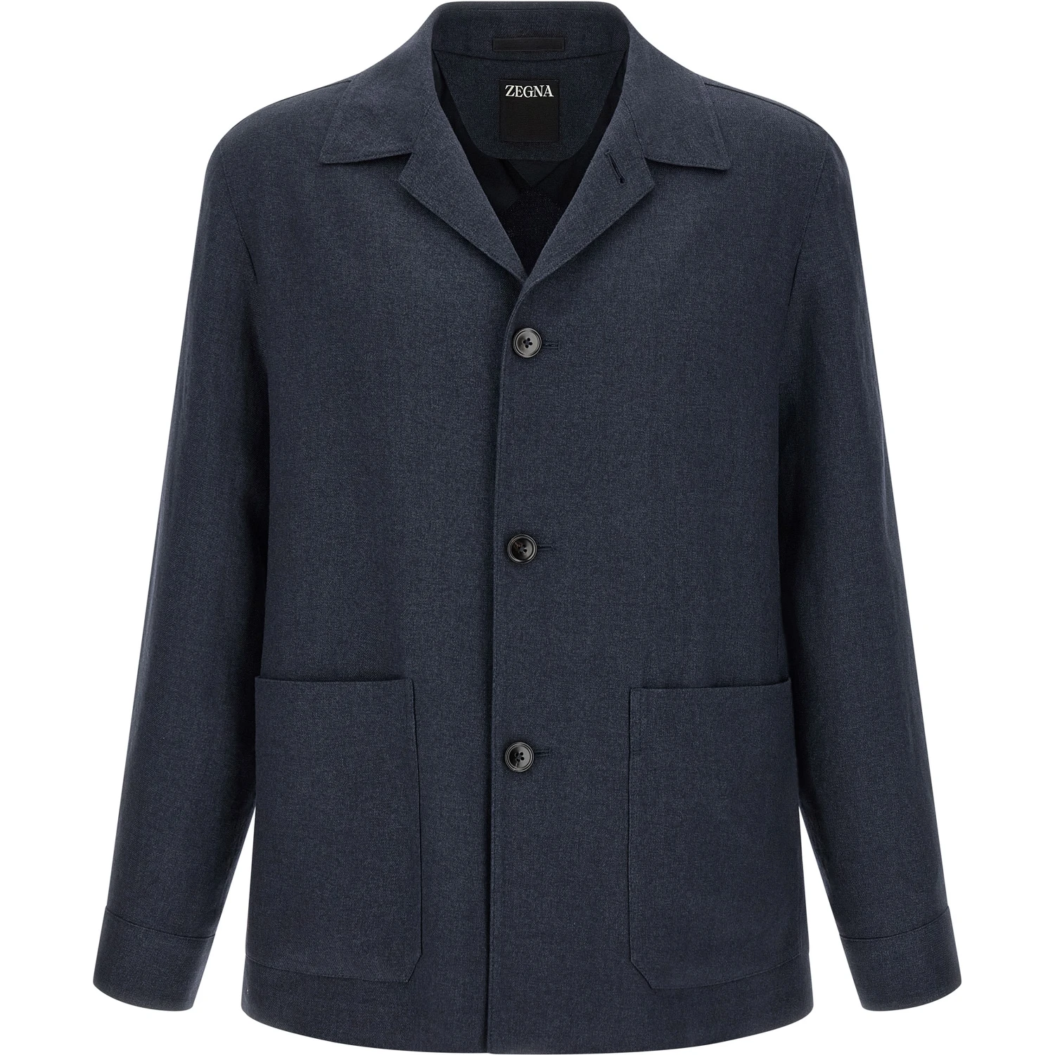 Blue Linen Full-Length Jacket