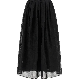 Black Cotton Mini Skirt