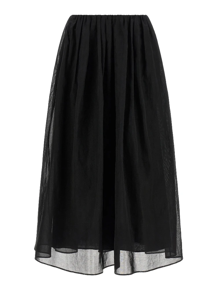 Black Cotton Mini Skirt