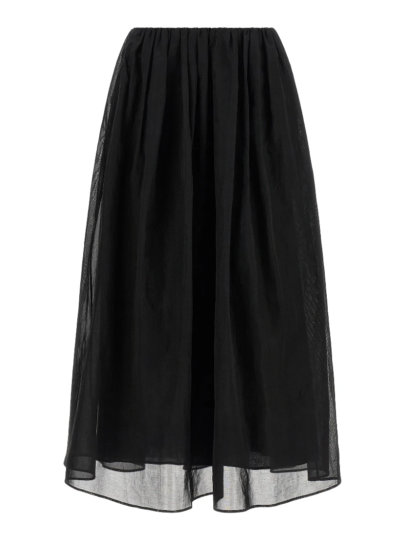 Black Cotton Mini Skirt