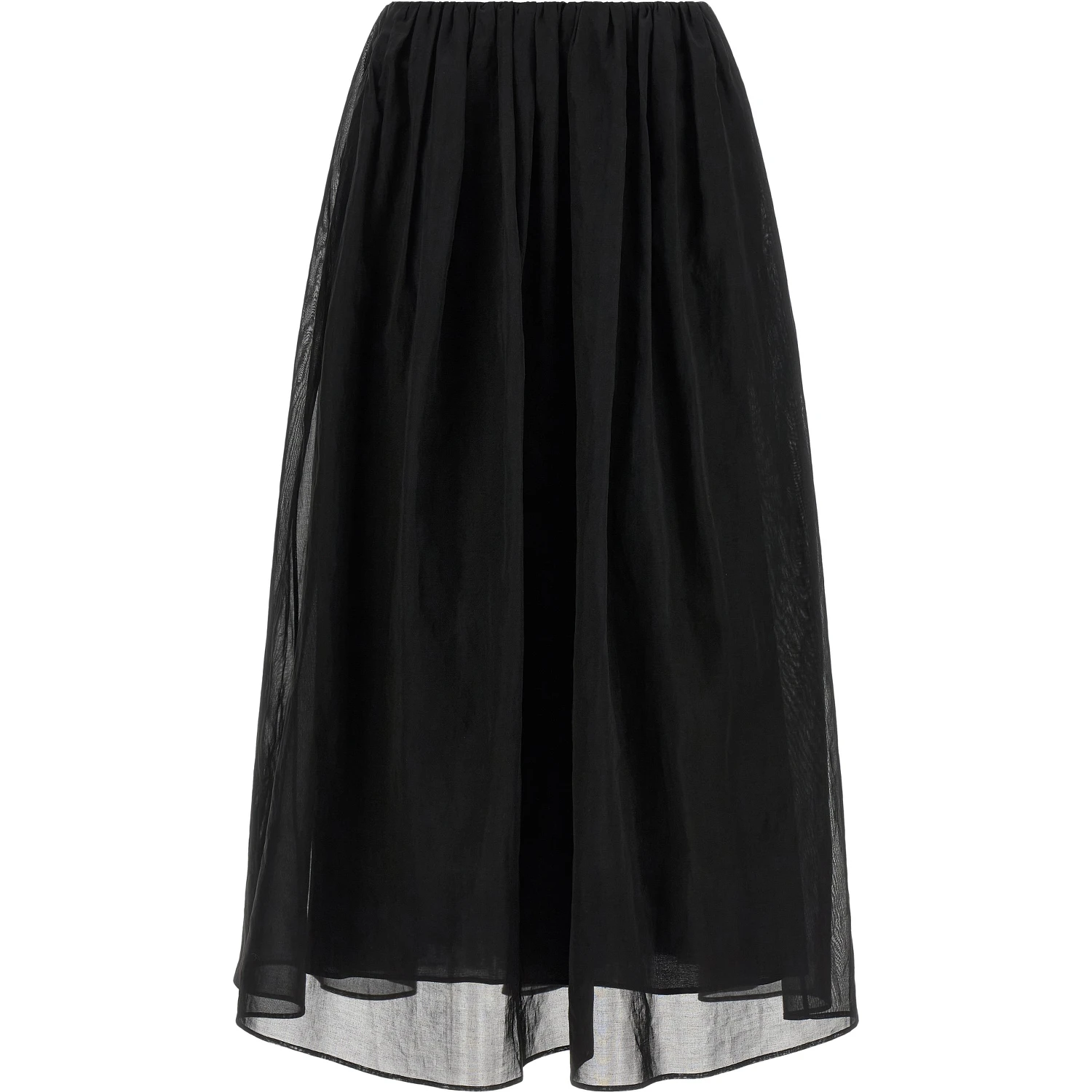 Black Cotton Mini Skirt