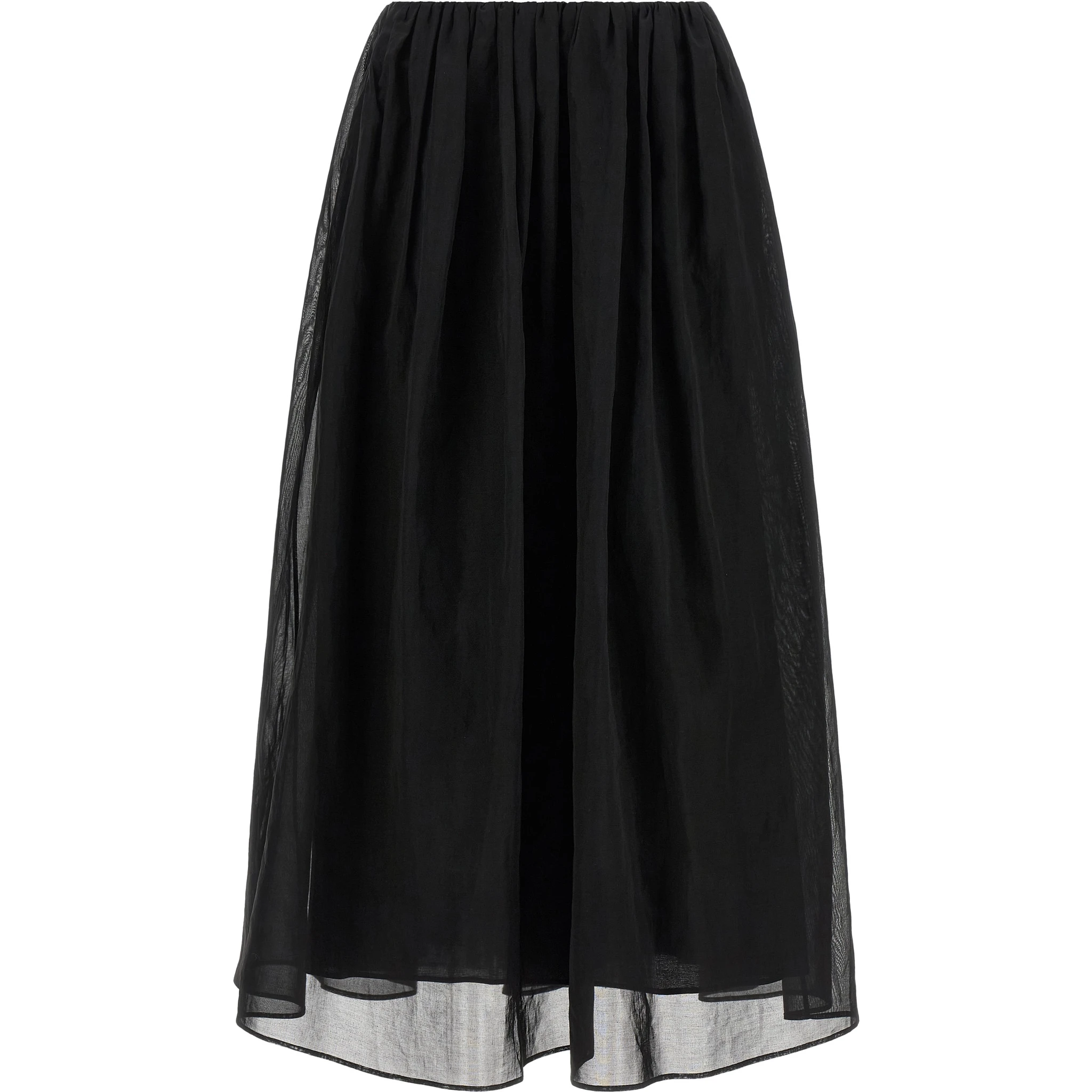 Black Cotton Mini Skirt