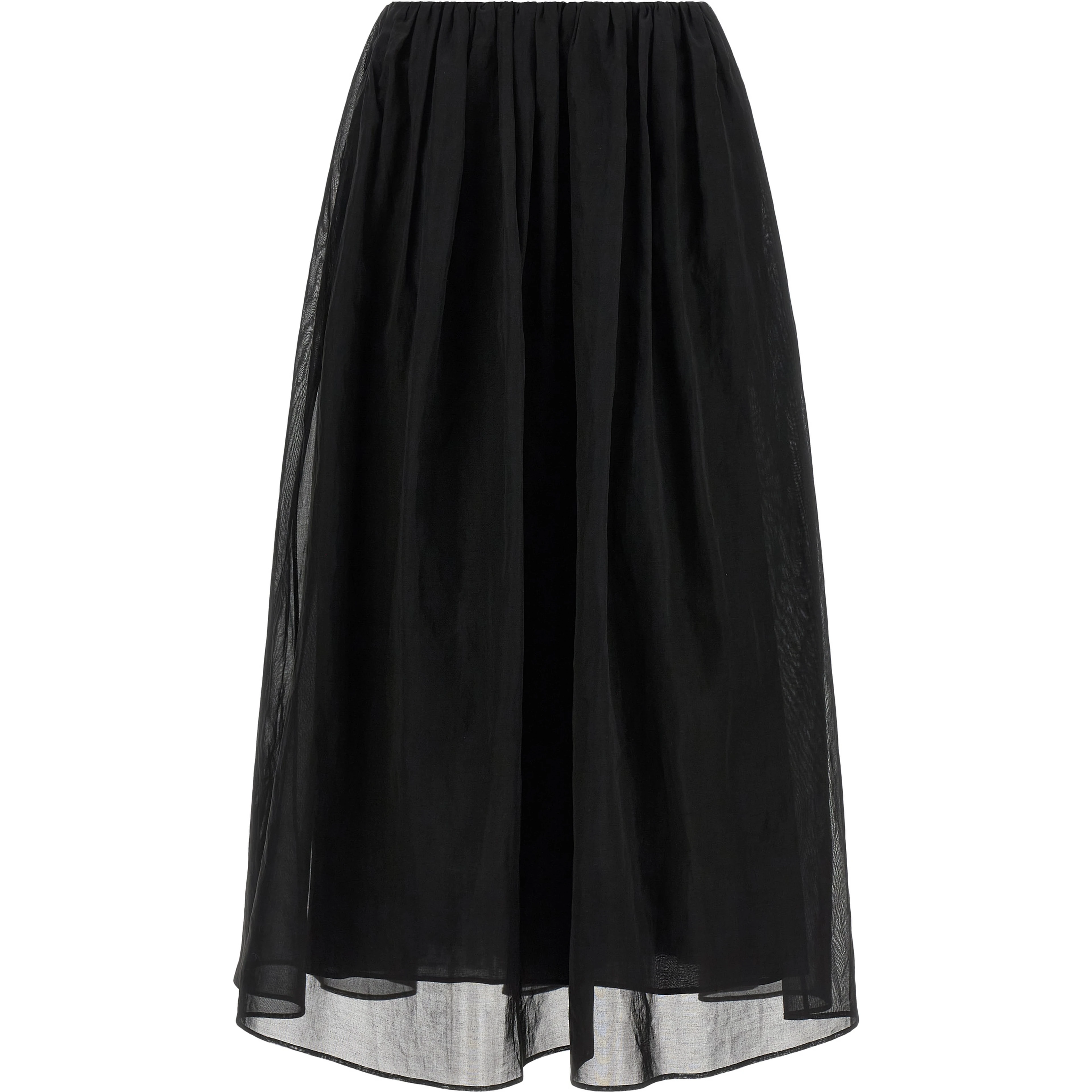 Black Cotton Mini Skirt