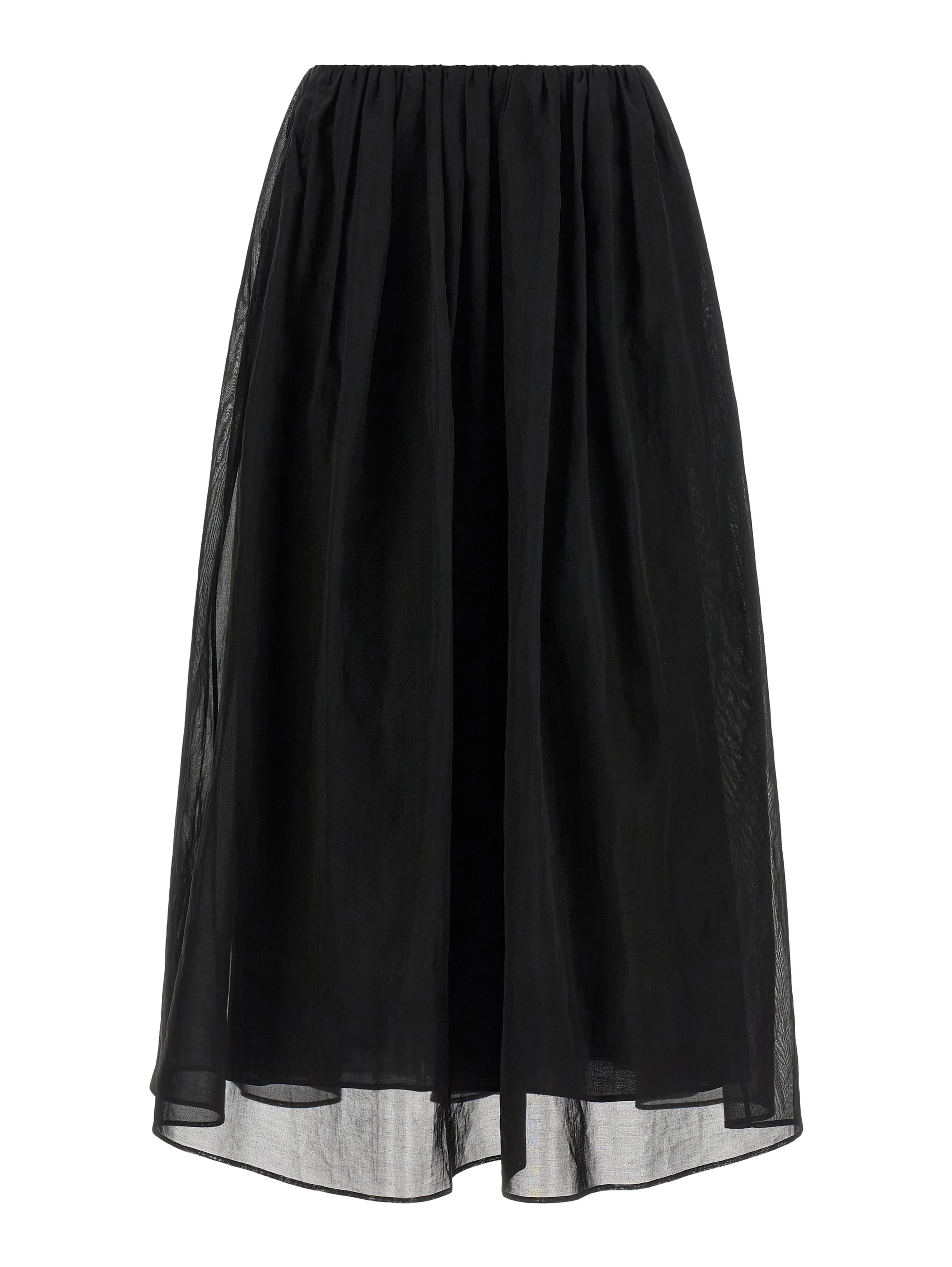 Black Cotton Mini Skirt