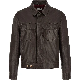 Brown Lamb Leather Leather Jacket