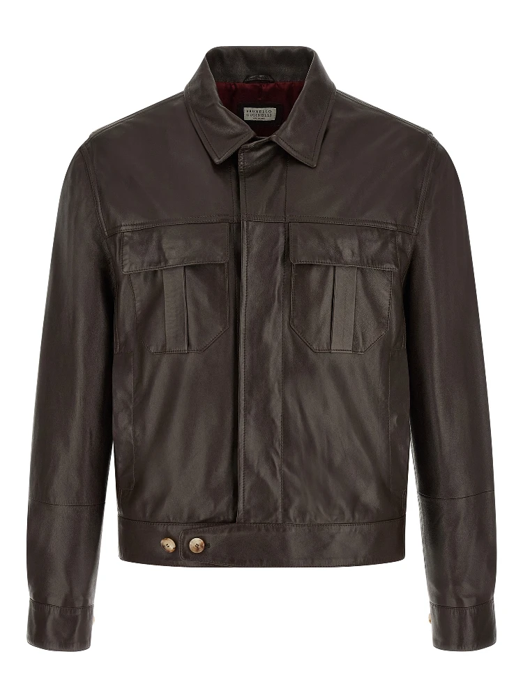 Brown Lamb Leather Leather Jacket