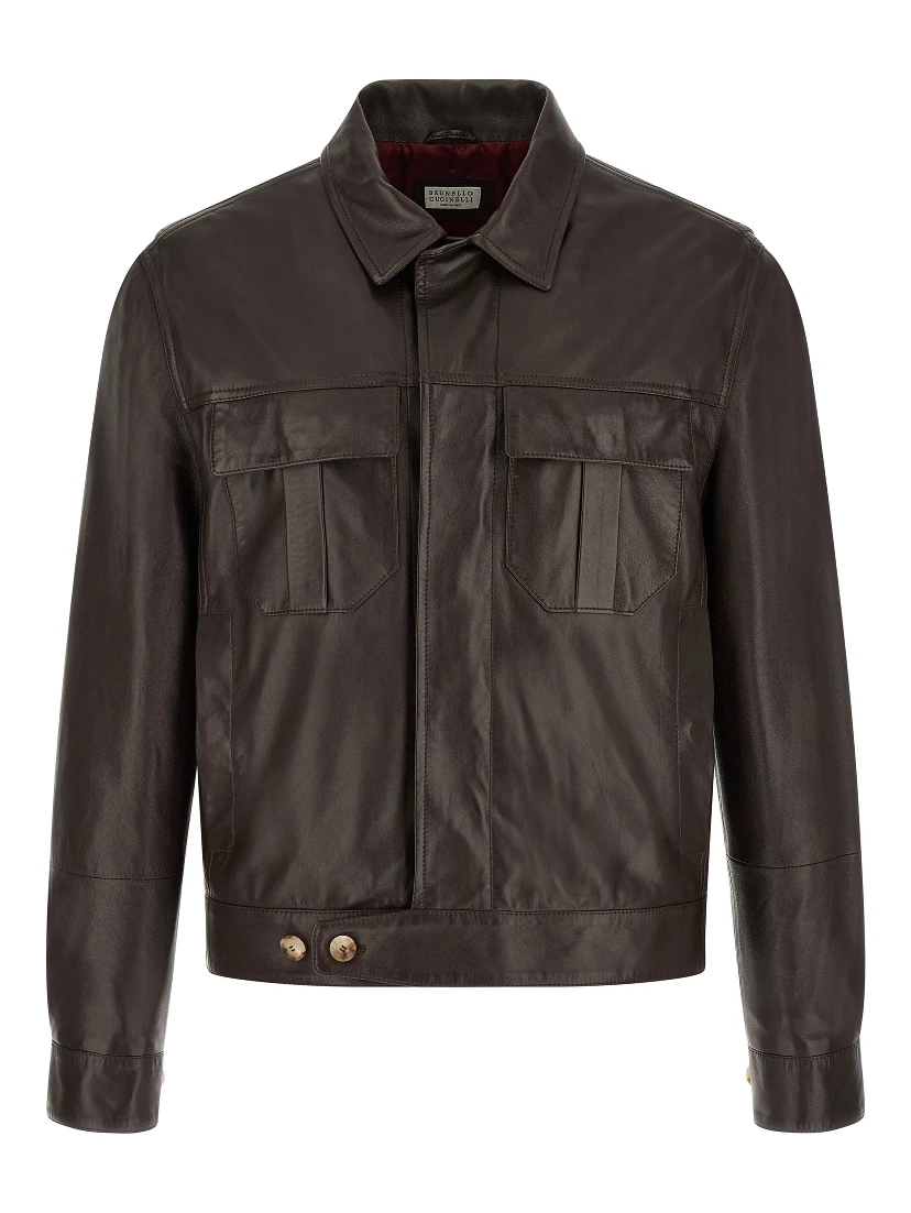 Brown Lamb Leather Leather Jacket