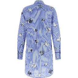 Blue Cotton Short Dress
